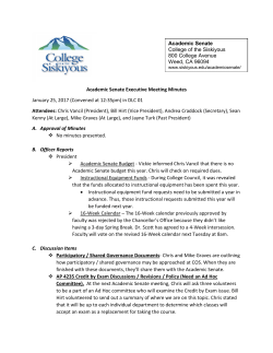 Academic Senate Executive Meeting Minutes January 25, 2017