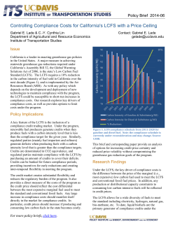 Controlling Compliance Costs for California`s LCFS with a Price