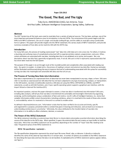 226-2012: The Good, The Bad, and The Ugly