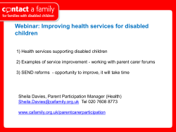 Improving health services for disabled children