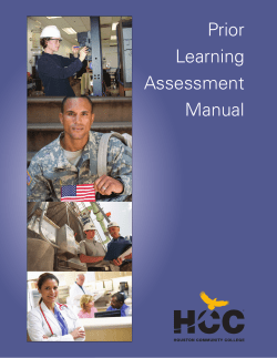 Prior Learning Assessment Manual