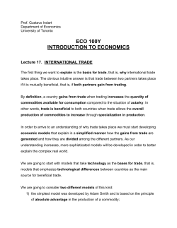 ECO 100Y INTRODUCTION TO ECONOMICS