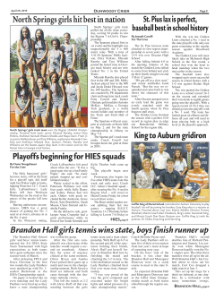 North Springs girls hit best in nation St. Pius lax is