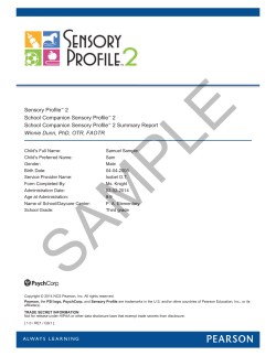 Sensory Profile 2 School Full Assessment and