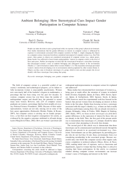 Ambient Belonging: How Stereotypical Cues Impact Gender