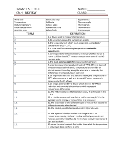 Grade 7 SCIENCE NAME: Ch. 4 REVIE