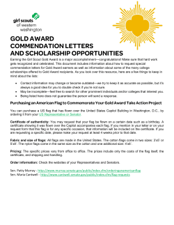 Gold Award Commendations List - Girl Scouts of Western Washington