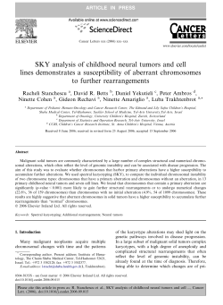 SKY analysis of childhood neural tumors and cell lines
