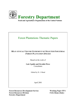 Mean annual volume increment of selected industrial