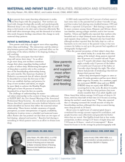 MATERNAL AND INFANT SLEEP - American Association of Sleep