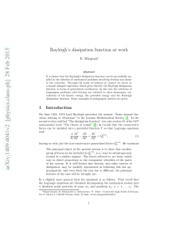 Rayleigh`s dissipation function at work