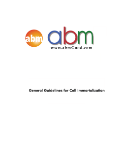 Immortalisation Guidelines