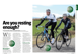 TEcH niQUE Are you resting enough? signs of over training signs of