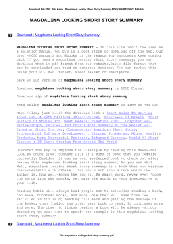 Magdalena Looking Short Story Summary