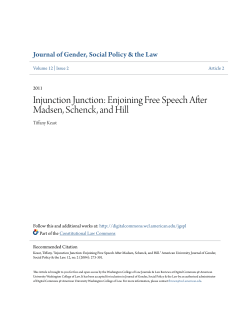 Injunction Junction: Enjoining Free Speech After Madsen, Schenck