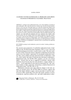 Learning to pose mathematical problems: Exploring changes in