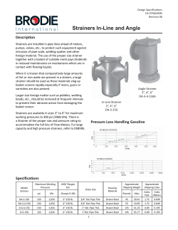 Strainers In-Line and Angle Speification Sheet