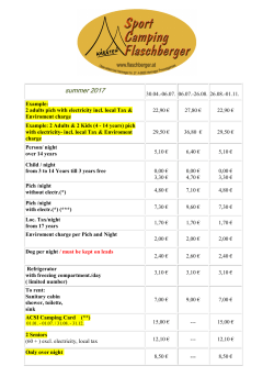 Summer prices - Camping Flaschberger