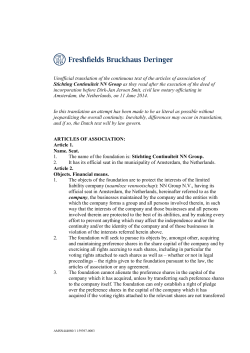 Articles of Association NN Group Continuity Foundation