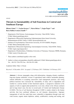 Threats to Sustainability of Soil Functions in Central and Southeast