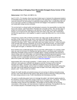 Crowdfunding is Bringing Clean Renewable Energyto Every