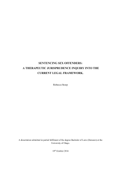 sentencing sex offenders: a therapeutic jurisprudence inquiry into