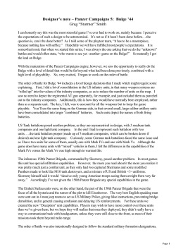 Designer`s note &ndash; Panzer Campaigns 5: Bulge `44 Greg &ldquo;Sturmer