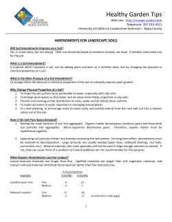 Amendments for Landscape Soils