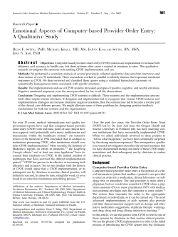 Emotional Aspects of Computer-based Provider Order Entry: A