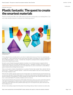 Plastic fantastic: The quest to create the smartest