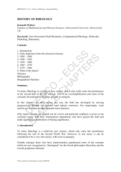 History Of Rheology