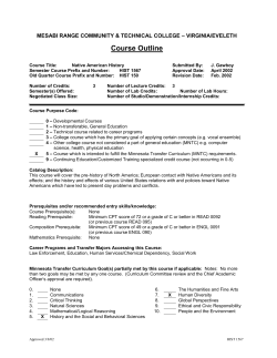 Course Outline - Mesabi Range College