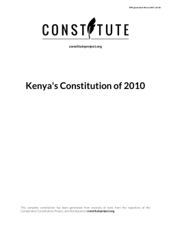 Kenya`s Constitution of 2010