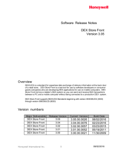 Software Release Notes DEX Store Front Version 3.05 Overview
