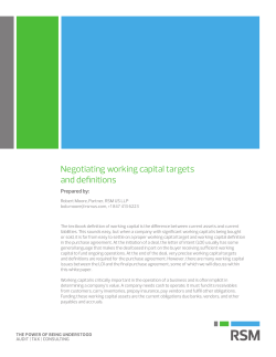 Negotiating working capital targets and definitions