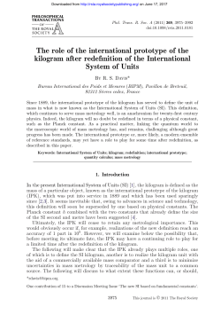 The role of the international prototype of the kilogram after