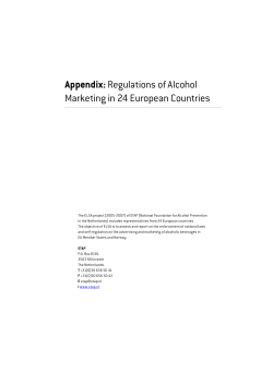 Appendix: Regulations of Alcohol Marketing in 24 European Countries