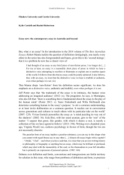 Essay now: the contemporary essay in Australia and