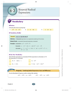 Binomial Radical Expressions