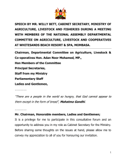 Speech by CS Willy Bett during MPs Retreat , Mombasa on April 11