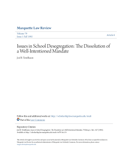 Issues in School Desegregation - Marquette Law Scholarly Commons