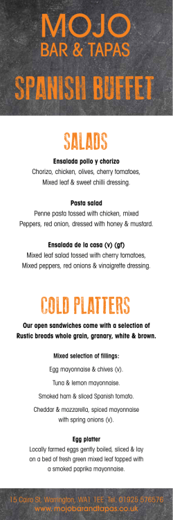 SPaNISH BUFFet - Mojo Bar and Tapas