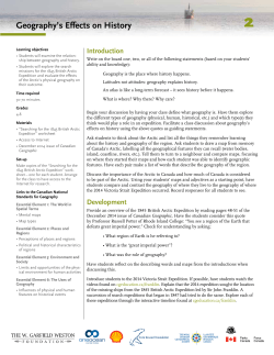 Geography`s Effects on History - Canadian Geographic Education