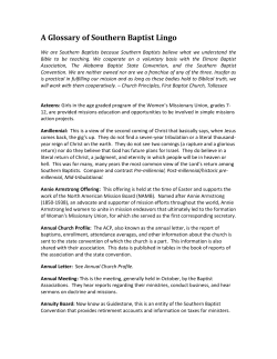 A Glossary of Southern Baptist Lingo