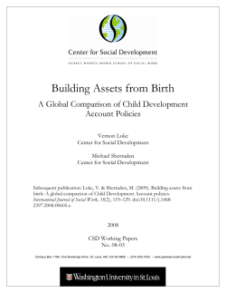Building Assets from Birth - Center for Social Development