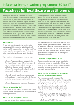 Flu professional factsheet