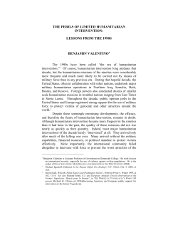 THE PERILS OF LIMITED HUMANITARIAN INTERVENTION