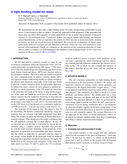 A tight binding model for water