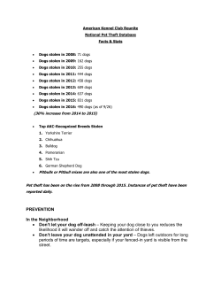 PREVENTION In the Neighborhood • Don`t let your dog off