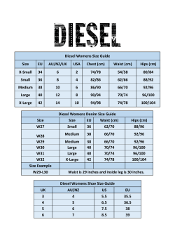 Diesel Womens Size Guide Size EU AU/NZ/UK USA Chest (cm